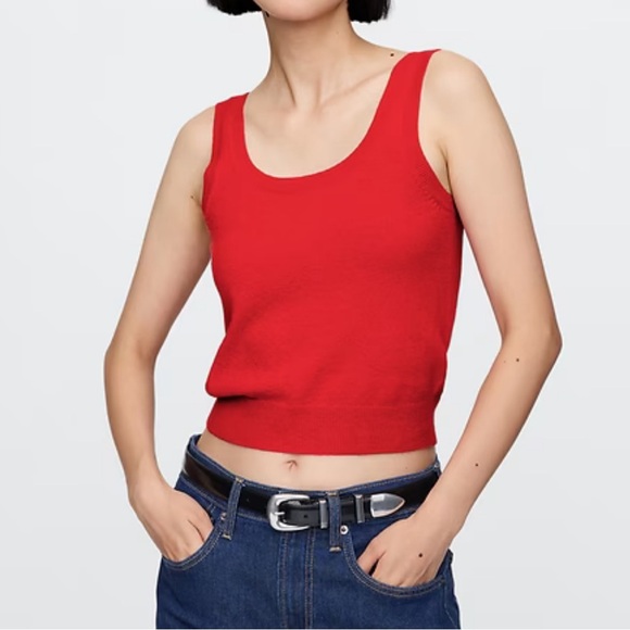 Gap red cropped sweater tank top - Picture 1 of 6